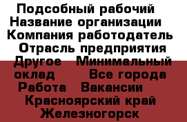 Подсобный рабочий › Название организации ­ Компания-работодатель › Отрасль предприятия ­ Другое › Минимальный оклад ­ 1 - Все города Работа » Вакансии   . Красноярский край,Железногорск г.